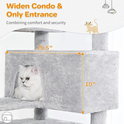 56-Inch Multi-Level Cat Tree with Scratching Posts