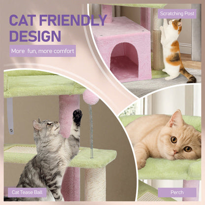 Compact 3-Tier Cat Tower with Sisal Scratching Post