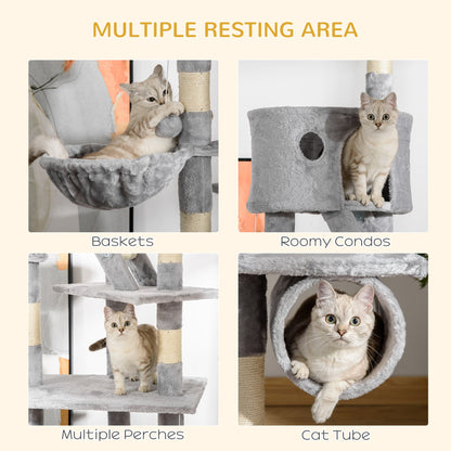 Adjustable Floor-to-Ceiling Cat Tree with Condos