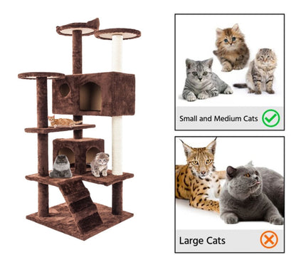 Sisal Rope Cat Climbing Tower with Houses & Platforms