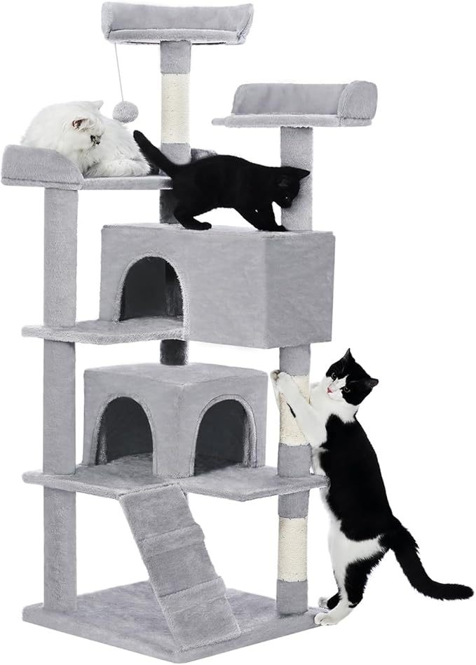 56-Inch Multi-Level Cat Tree with Scratching Posts