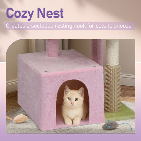 Compact 3-Tier Cat Tower with Sisal Scratching Post