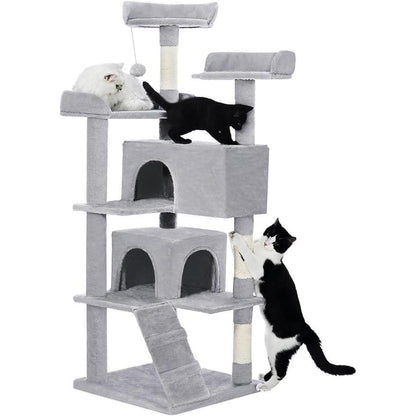 56-Inch Multi-Level Cat Tree with Scratching Posts