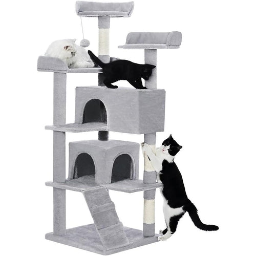 56-Inch Multi-Level Cat Tree with Scratching Posts