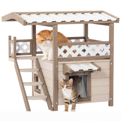 2-Story Outdoor & Indoor Feral Cat House