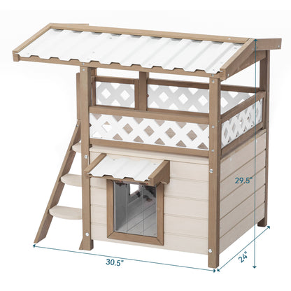 2-Story Outdoor & Indoor Feral Cat House