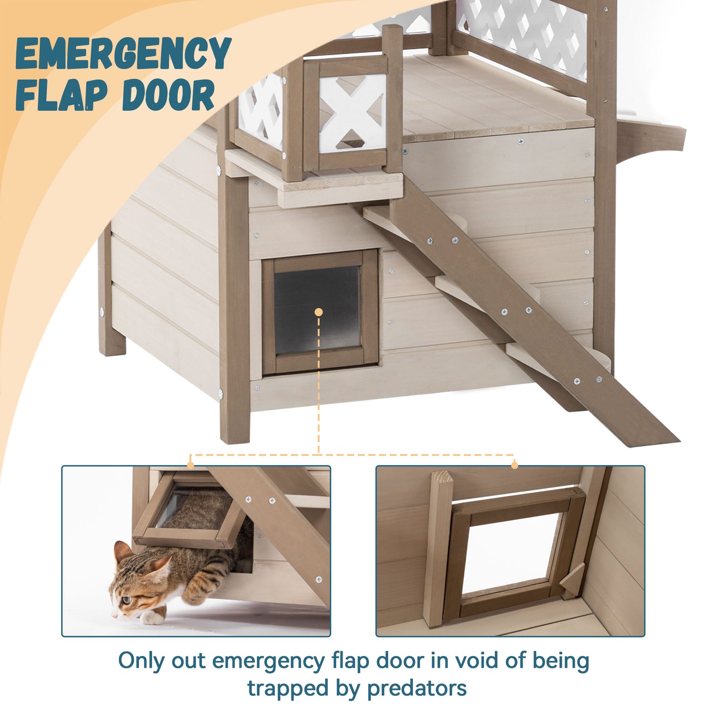 2-Story Outdoor & Indoor Feral Cat House