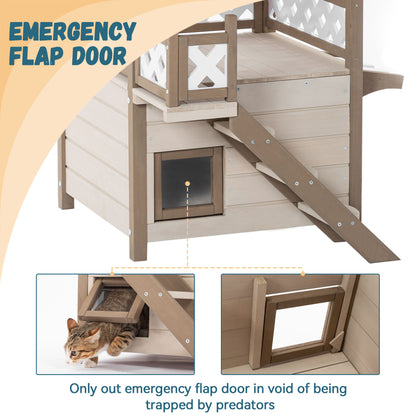 2-Story Outdoor & Indoor Feral Cat House