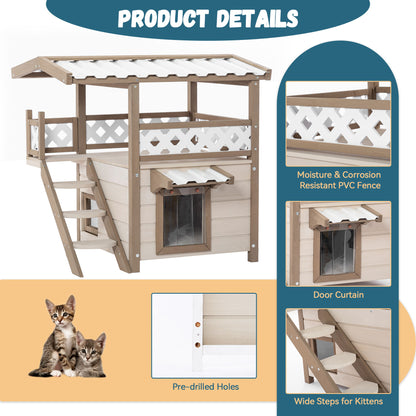 2-Story Outdoor & Indoor Feral Cat House
